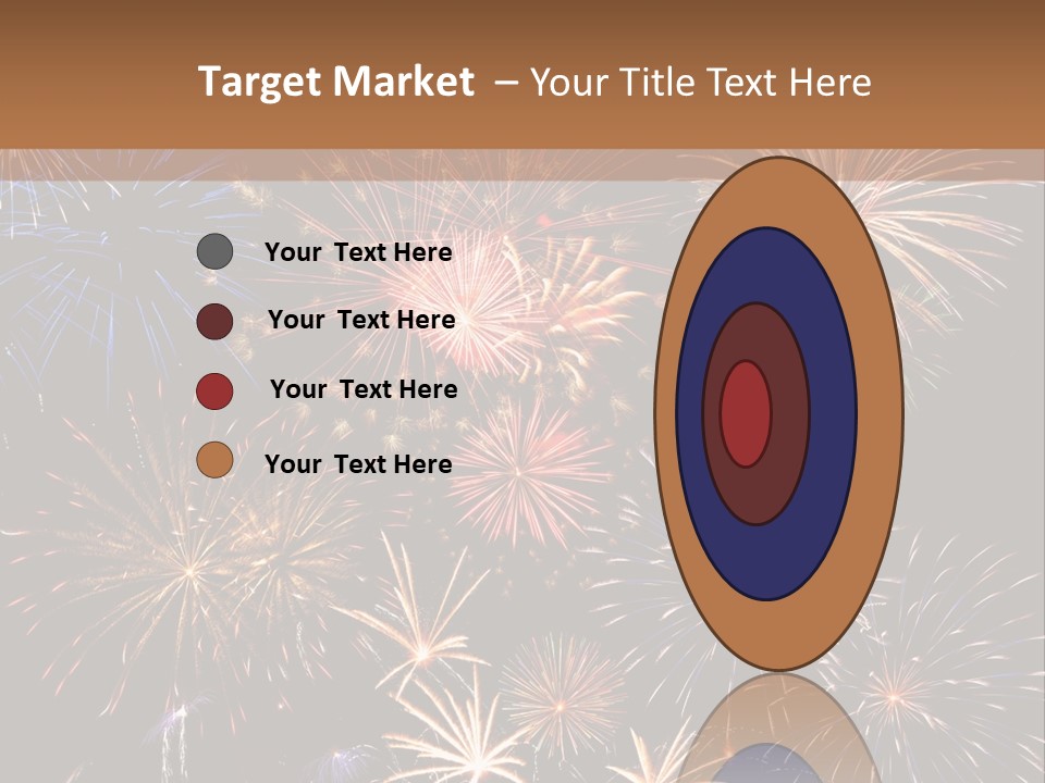 A Group Of Fireworks On A Black Background PowerPoint Template