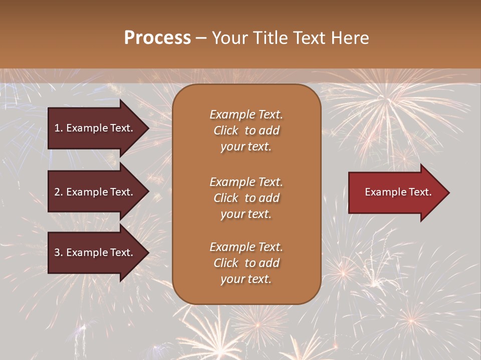 A Group Of Fireworks On A Black Background PowerPoint Template
