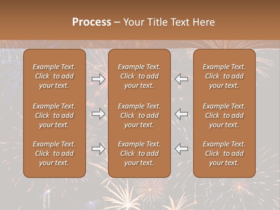 A Group Of Fireworks On A Black Background PowerPoint Template