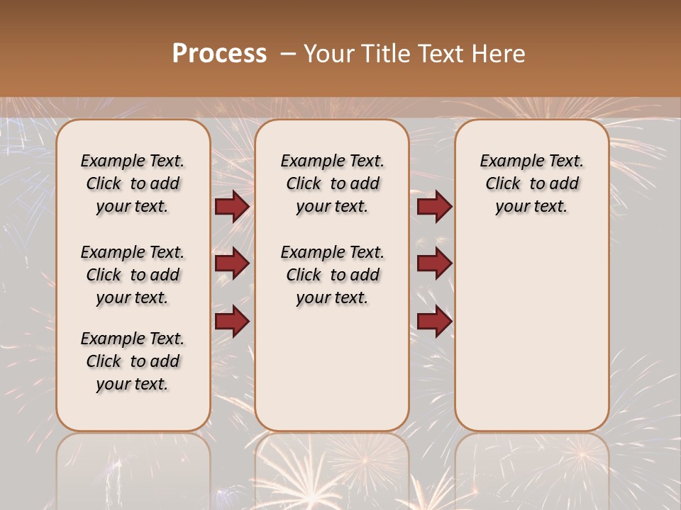 A Group Of Fireworks On A Black Background PowerPoint Template