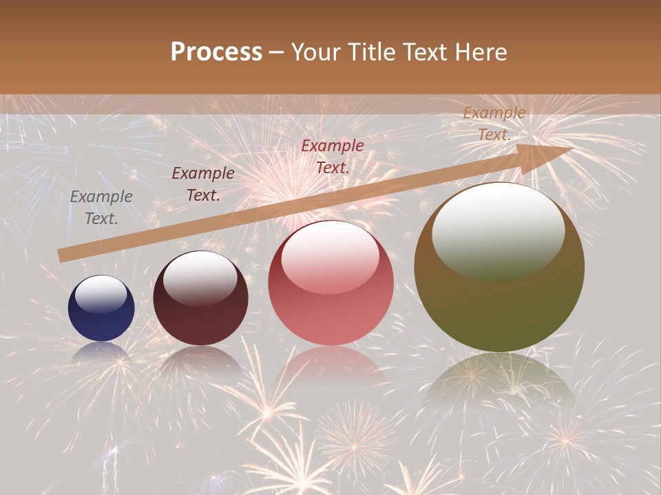 A Group Of Fireworks On A Black Background PowerPoint Template