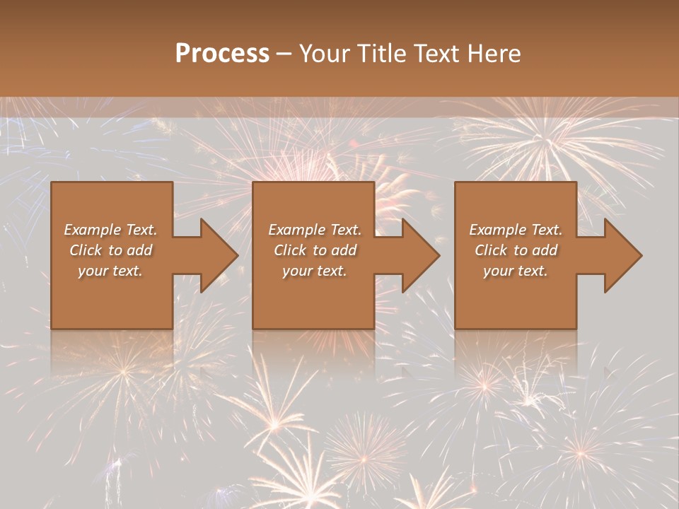 A Group Of Fireworks On A Black Background PowerPoint Template