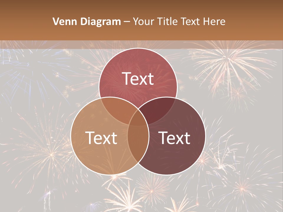 A Group Of Fireworks On A Black Background PowerPoint Template