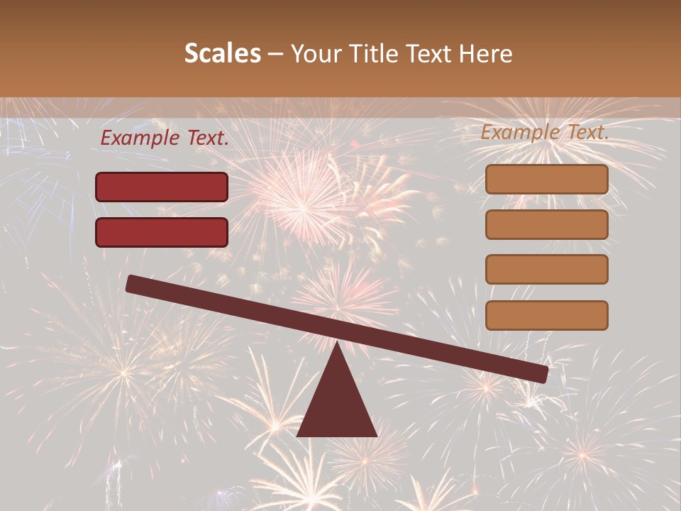 A Group Of Fireworks On A Black Background PowerPoint Template