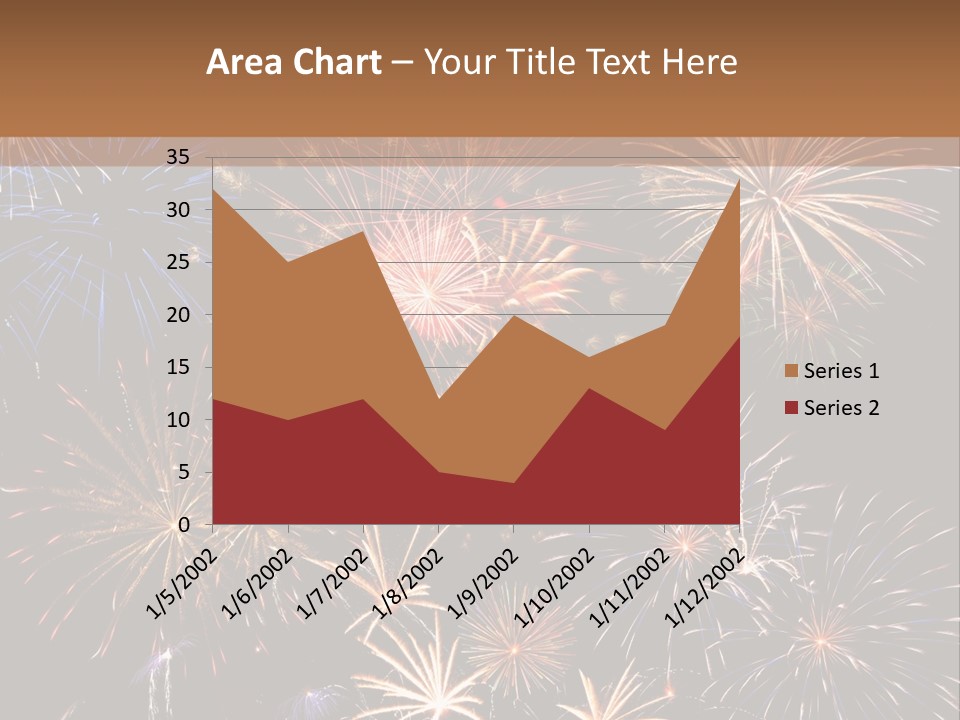 A Group Of Fireworks On A Black Background PowerPoint Template