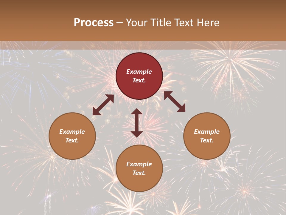 A Group Of Fireworks On A Black Background PowerPoint Template