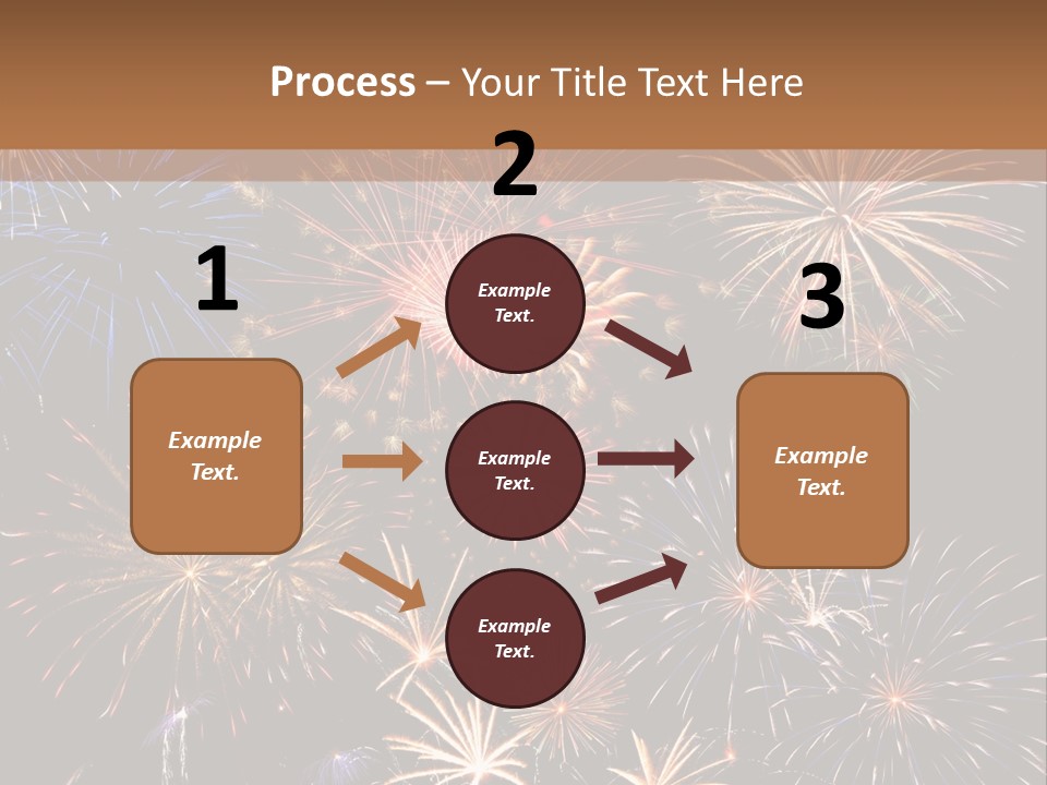 A Group Of Fireworks On A Black Background PowerPoint Template