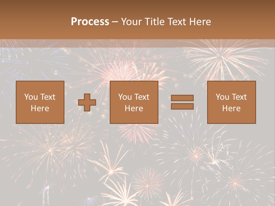 A Group Of Fireworks On A Black Background PowerPoint Template