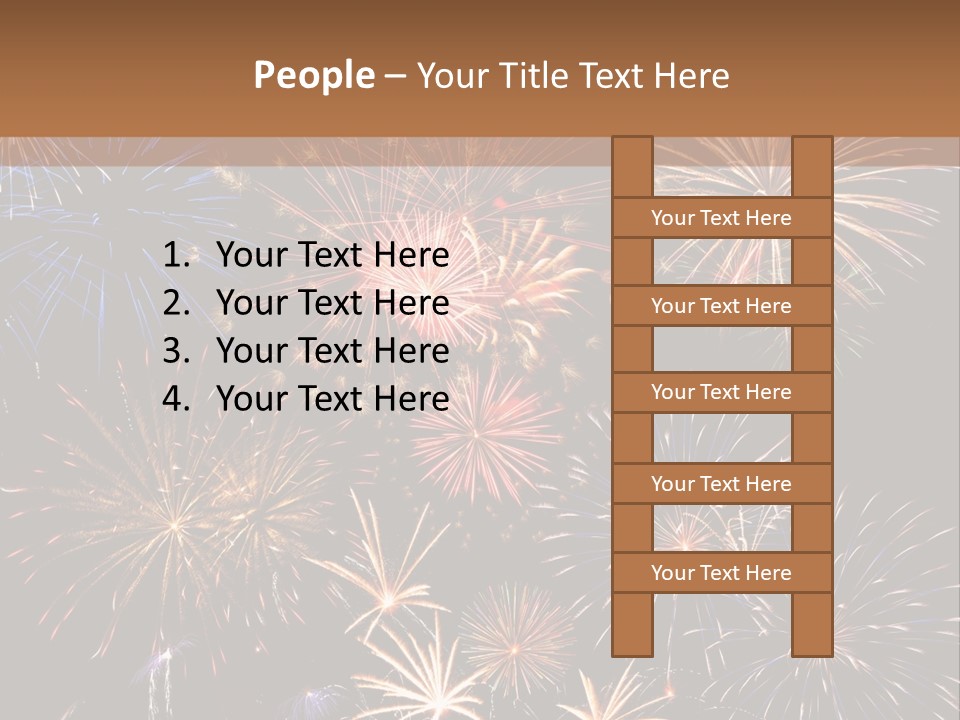 A Group Of Fireworks On A Black Background PowerPoint Template