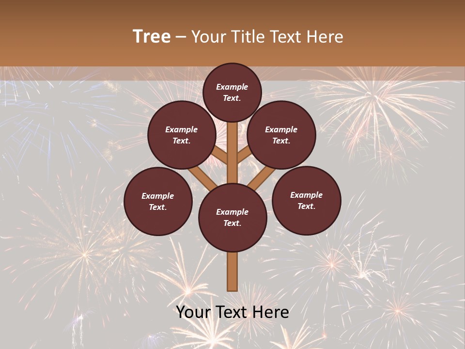 A Group Of Fireworks On A Black Background PowerPoint Template