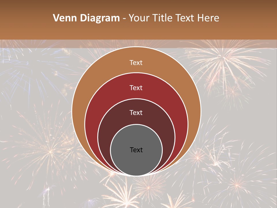 A Group Of Fireworks On A Black Background PowerPoint Template