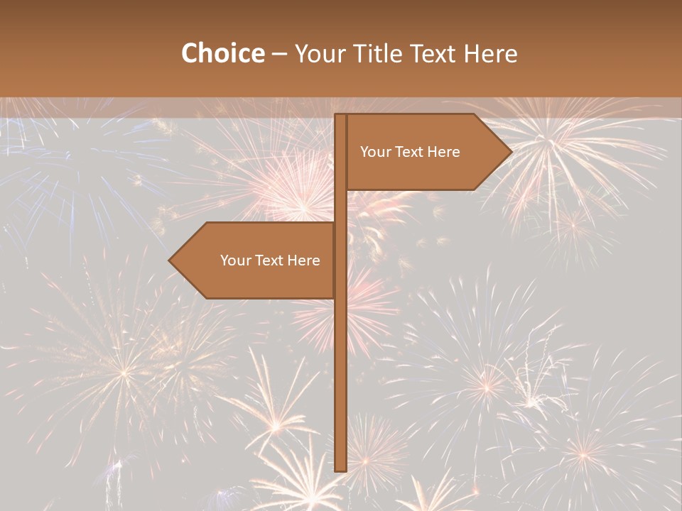 A Group Of Fireworks On A Black Background PowerPoint Template