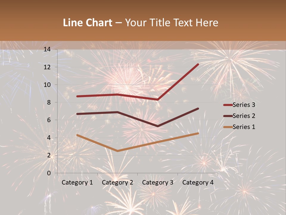 A Group Of Fireworks On A Black Background PowerPoint Template