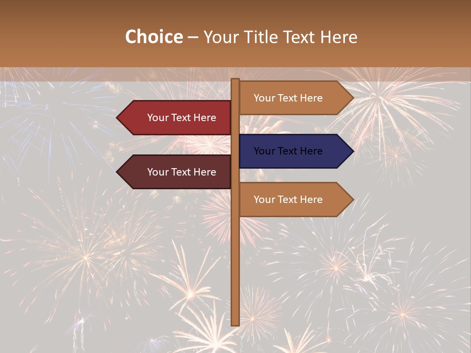 A Group Of Fireworks On A Black Background PowerPoint Template