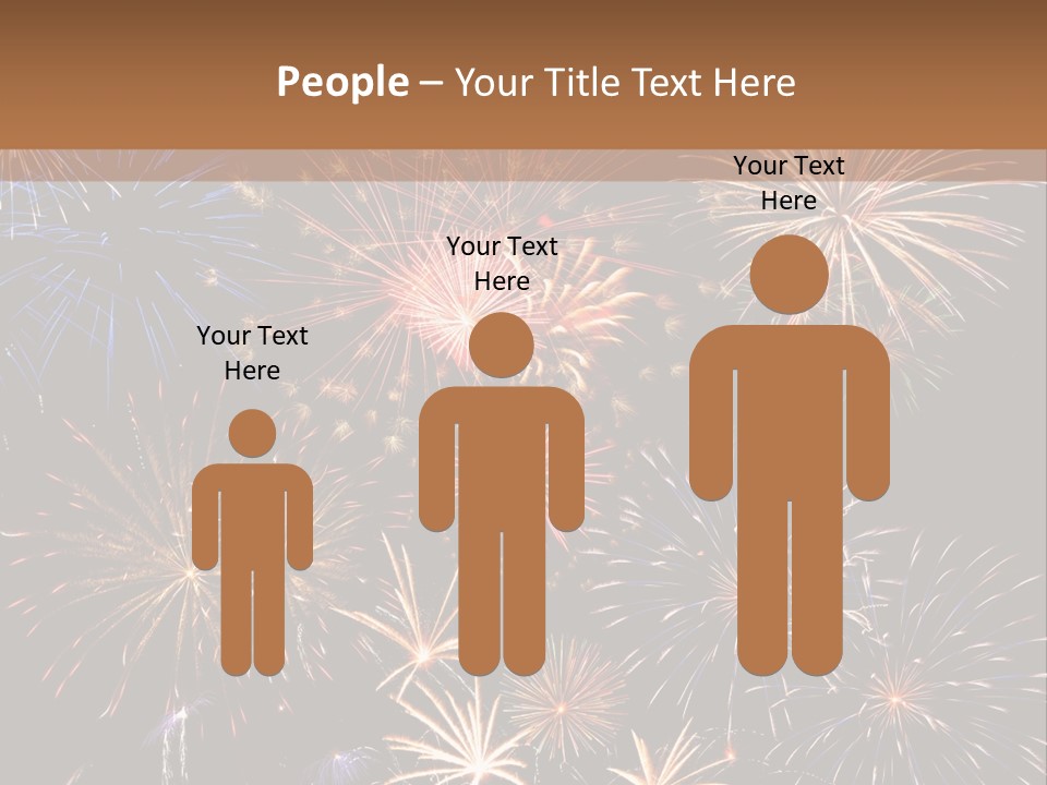 A Group Of Fireworks On A Black Background PowerPoint Template