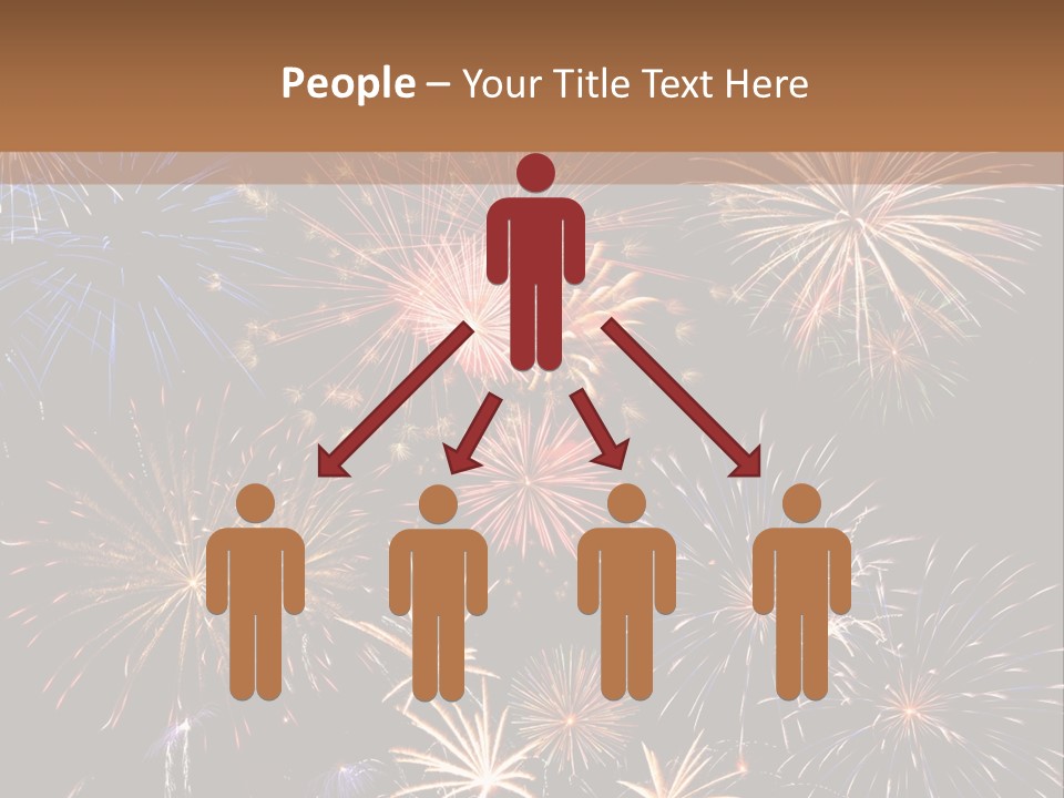 A Group Of Fireworks On A Black Background PowerPoint Template