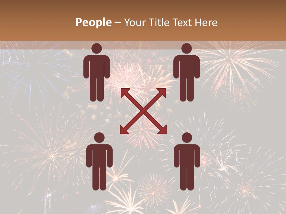 A Group Of Fireworks On A Black Background PowerPoint Template