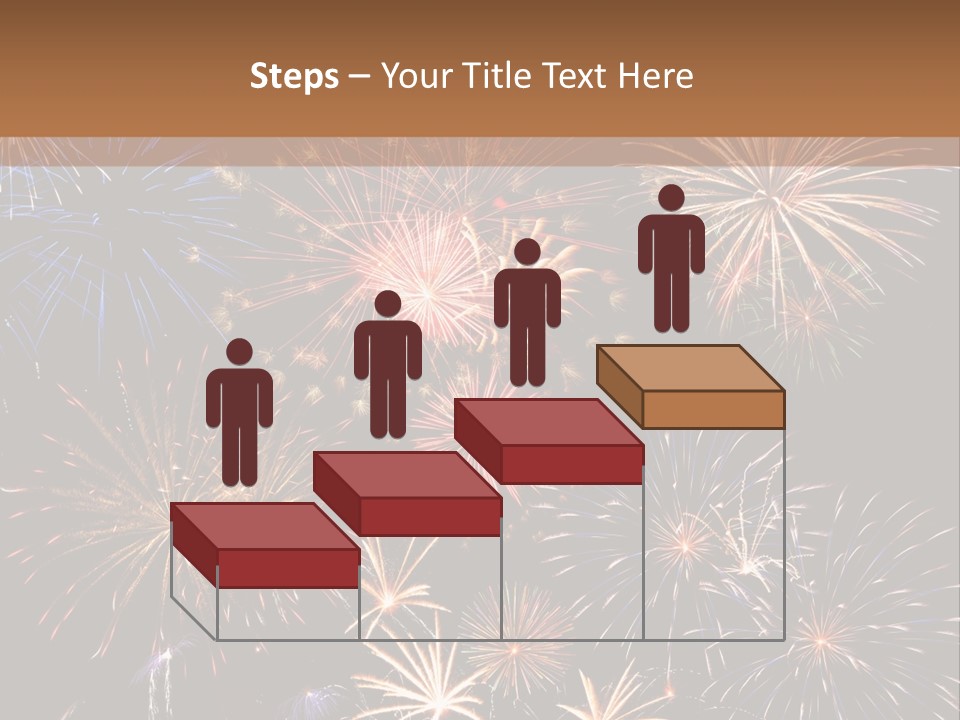 A Group Of Fireworks On A Black Background PowerPoint Template