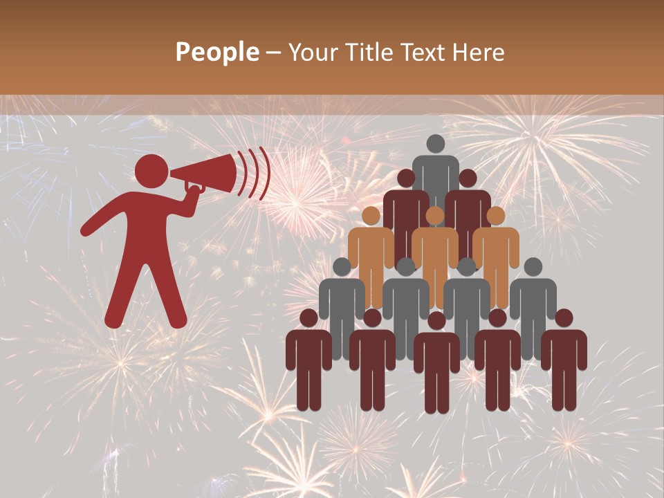 A Group Of Fireworks On A Black Background PowerPoint Template