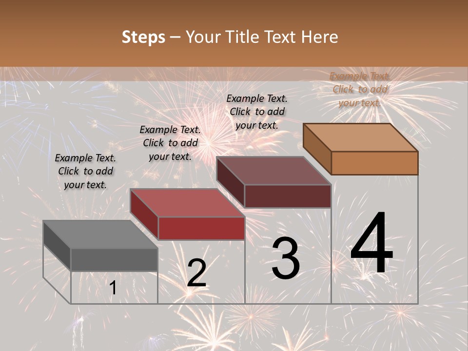 A Group Of Fireworks On A Black Background PowerPoint Template