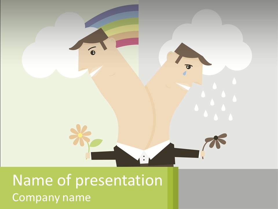 A Man In A Suit Holding A Flower In His Hand PowerPoint Template