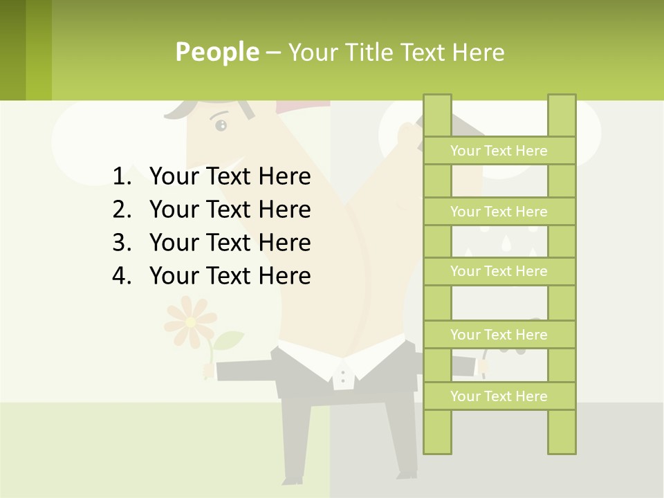 A Man In A Suit Holding A Flower In His Hand PowerPoint Template