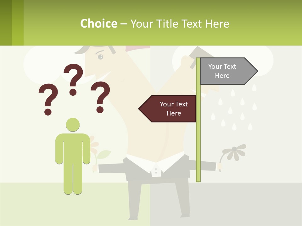 A Man In A Suit Holding A Flower In His Hand PowerPoint Template