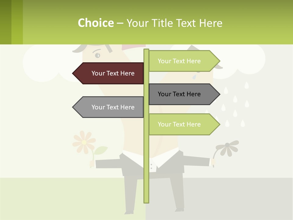 A Man In A Suit Holding A Flower In His Hand PowerPoint Template