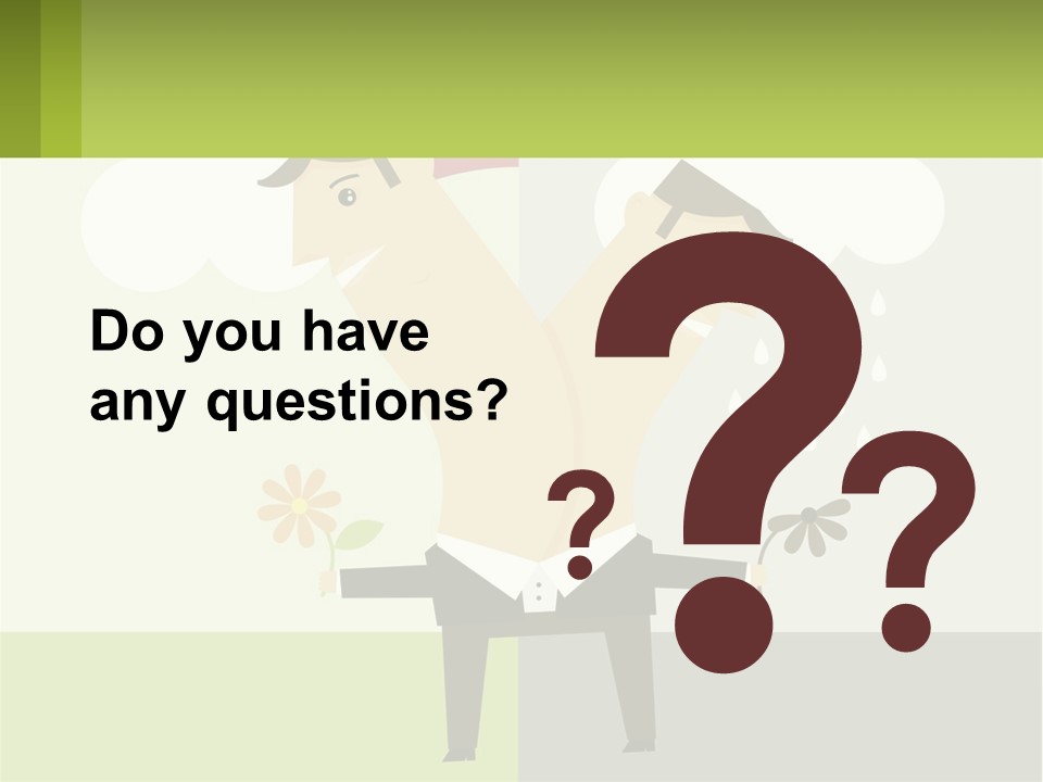 A Man In A Suit Holding A Flower In His Hand PowerPoint Template