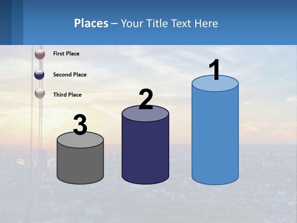 A View Of A City At Sunset From A High Rise PowerPoint Template