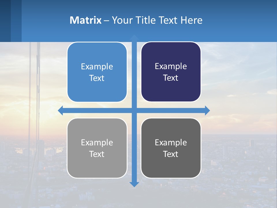 A View Of A City At Sunset From A High Rise PowerPoint Template