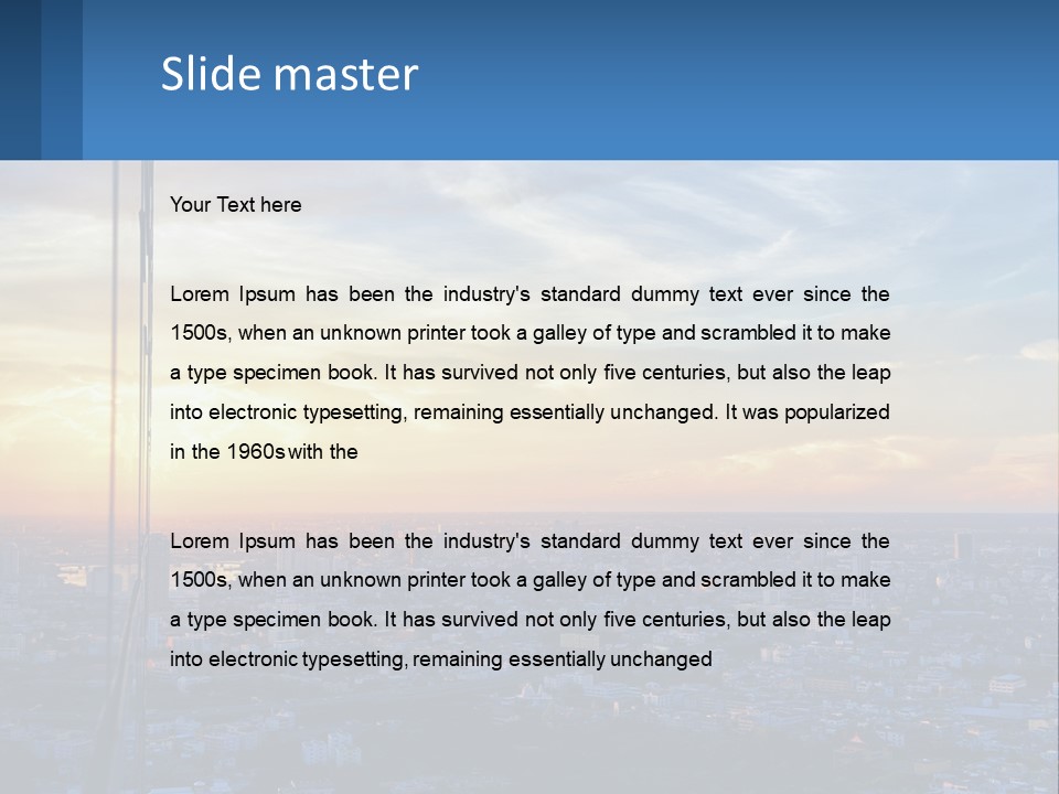 A View Of A City At Sunset From A High Rise PowerPoint Template