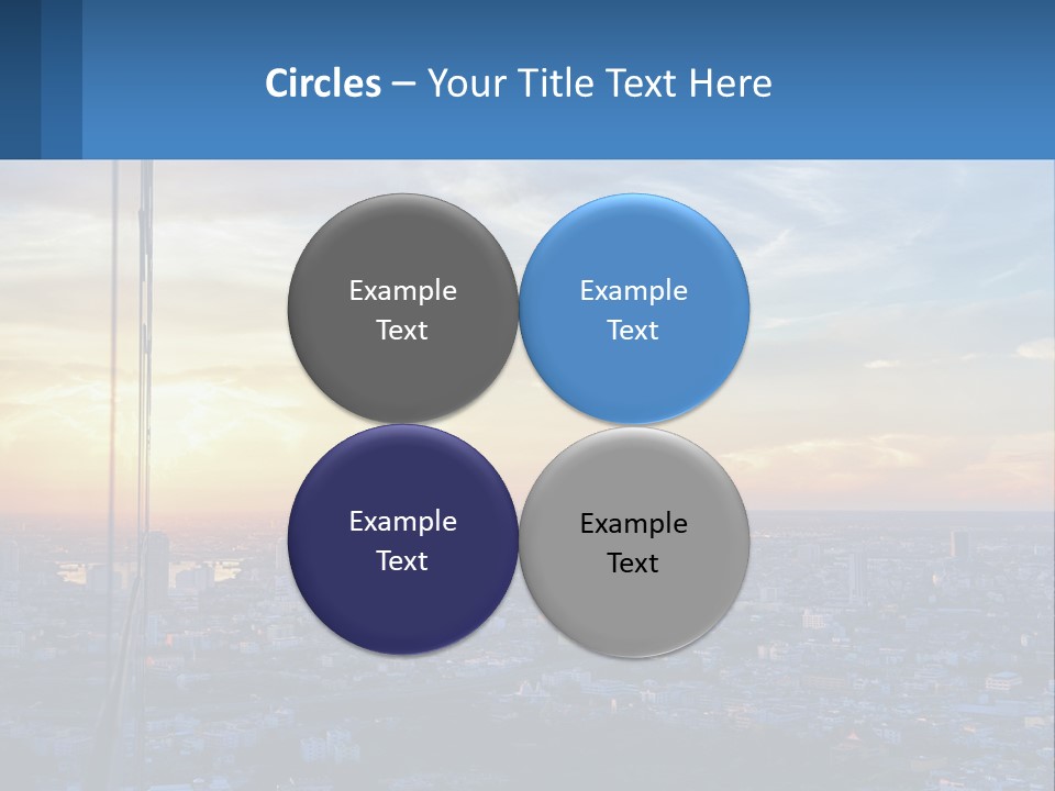 A View Of A City At Sunset From A High Rise PowerPoint Template