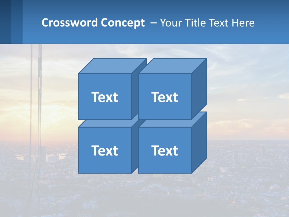 A View Of A City At Sunset From A High Rise PowerPoint Template