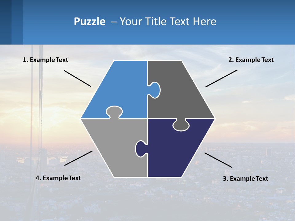 A View Of A City At Sunset From A High Rise PowerPoint Template