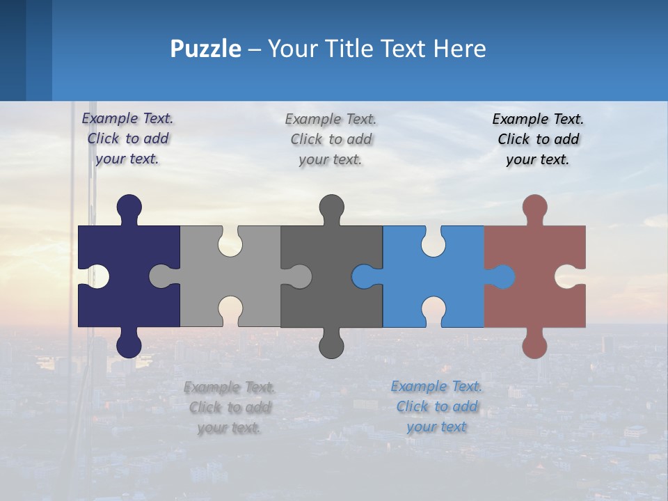 A View Of A City At Sunset From A High Rise PowerPoint Template