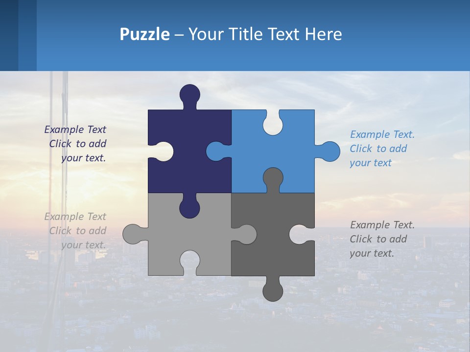 A View Of A City At Sunset From A High Rise PowerPoint Template