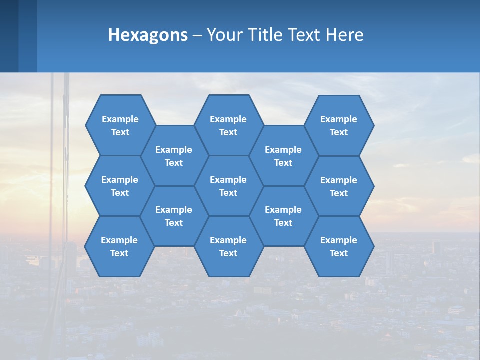 A View Of A City At Sunset From A High Rise PowerPoint Template