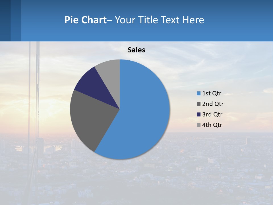 A View Of A City At Sunset From A High Rise PowerPoint Template
