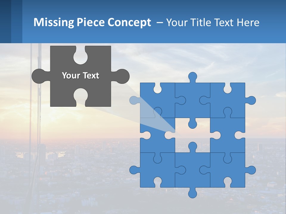 A View Of A City At Sunset From A High Rise PowerPoint Template