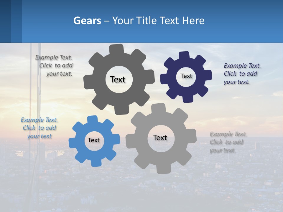 A View Of A City At Sunset From A High Rise PowerPoint Template