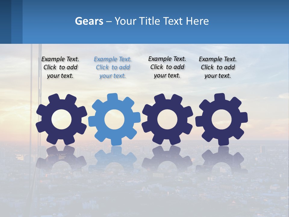 A View Of A City At Sunset From A High Rise PowerPoint Template