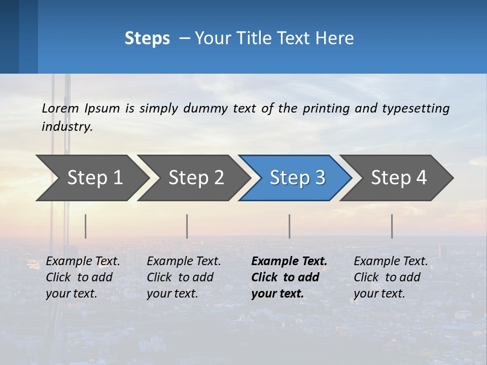 A View Of A City At Sunset From A High Rise PowerPoint Template