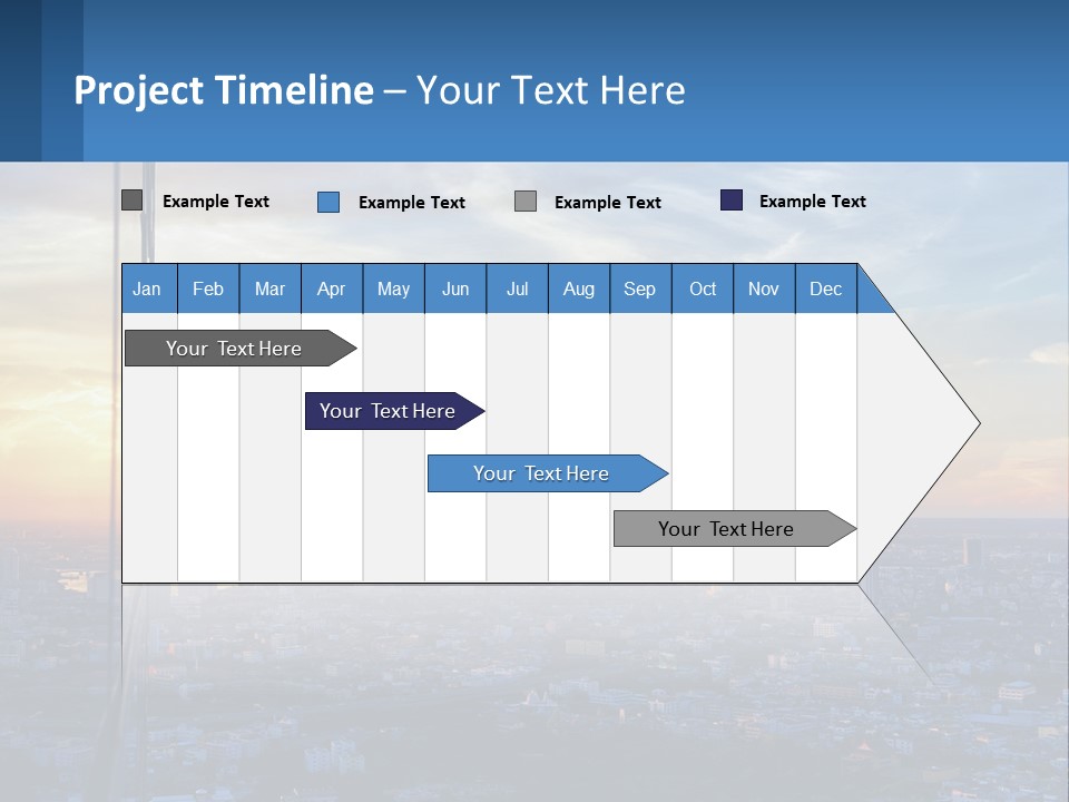 A View Of A City At Sunset From A High Rise PowerPoint Template