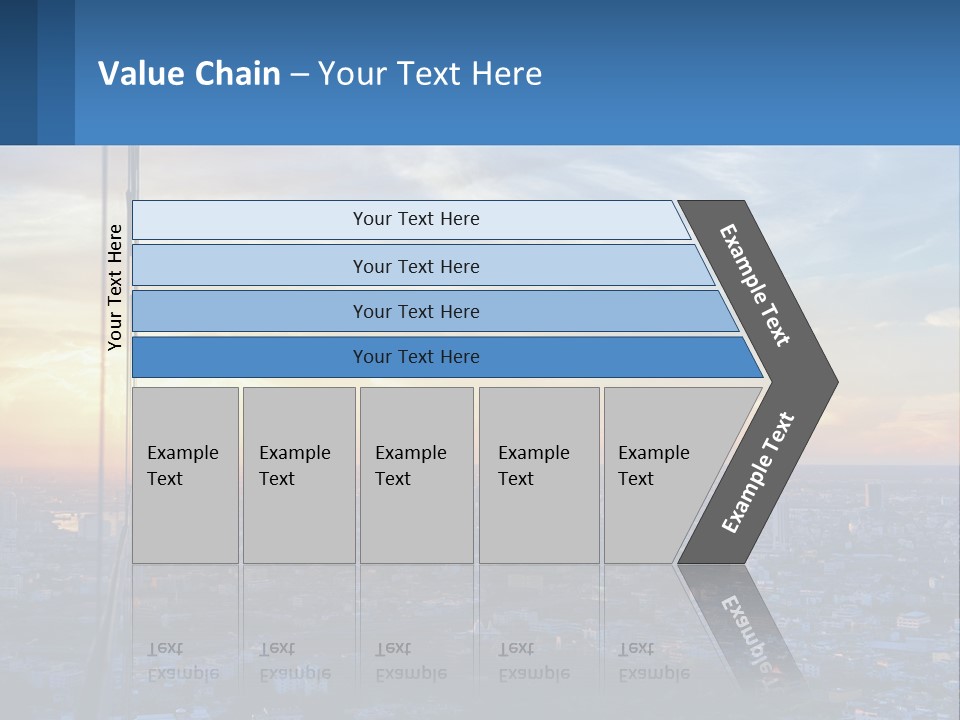 A View Of A City At Sunset From A High Rise PowerPoint Template