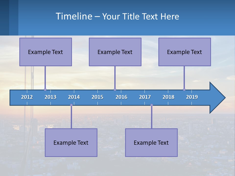 A View Of A City At Sunset From A High Rise PowerPoint Template