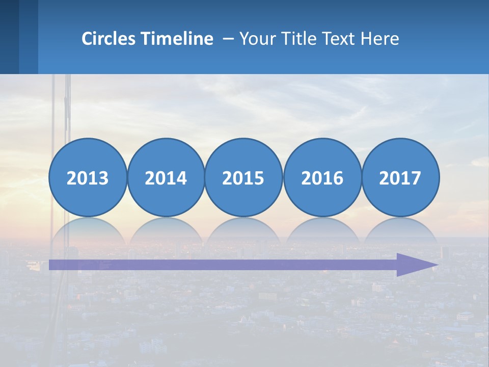 A View Of A City At Sunset From A High Rise PowerPoint Template