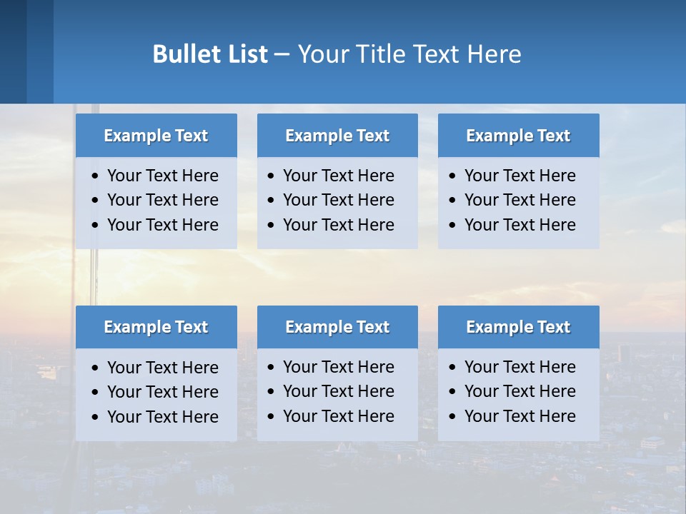 A View Of A City At Sunset From A High Rise PowerPoint Template
