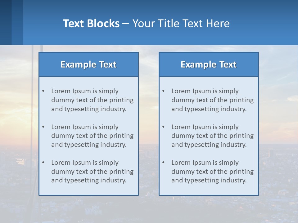 A View Of A City At Sunset From A High Rise PowerPoint Template