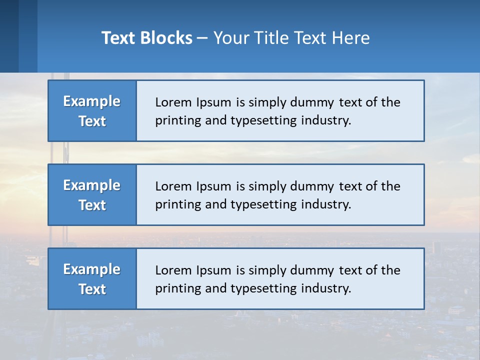 A View Of A City At Sunset From A High Rise PowerPoint Template
